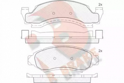 R BRAKE rb1400 -  Комплект тормозных колодок, дисковый тормоз